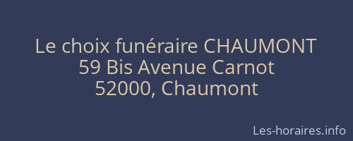 Le choix funéraire CHAUMONT