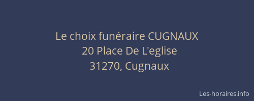 Le choix funéraire CUGNAUX