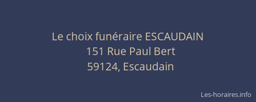 Le choix funéraire ESCAUDAIN