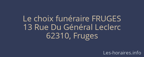 Le choix funéraire FRUGES