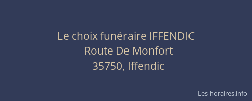 Le choix funéraire IFFENDIC
