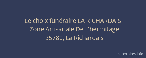 Le choix funéraire LA RICHARDAIS