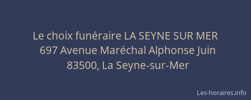 Le choix funéraire LA SEYNE SUR MER