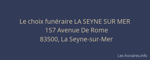 Le choix funéraire LA SEYNE SUR MER