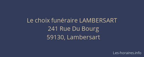Le choix funéraire LAMBERSART