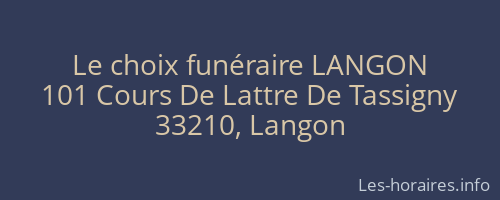 Le choix funéraire LANGON