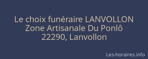 Le choix funéraire LANVOLLON