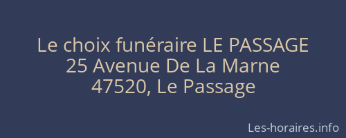 Le choix funéraire LE PASSAGE