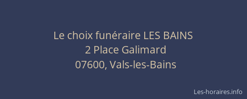 Le choix funéraire LES BAINS