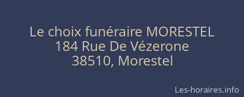 Le choix funéraire MORESTEL
