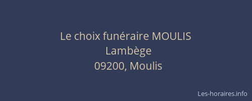 Le choix funéraire MOULIS