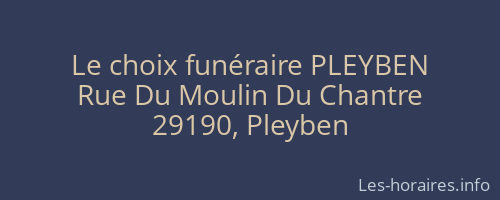 Le choix funéraire PLEYBEN