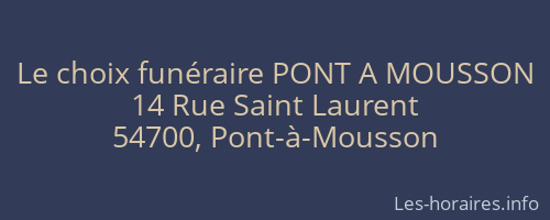 Le choix funéraire PONT A MOUSSON