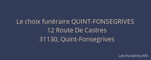 Le choix funéraire QUINT-FONSEGRIVES