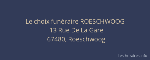 Le choix funéraire ROESCHWOOG