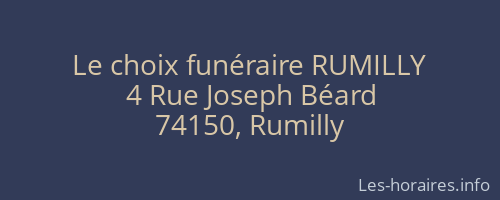 Le choix funéraire RUMILLY