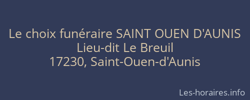 Le choix funéraire SAINT OUEN D'AUNIS