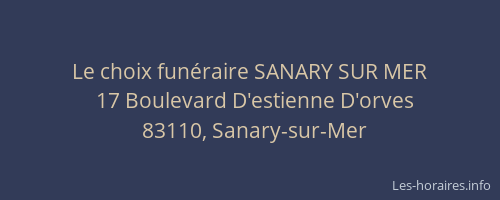 Le choix funéraire SANARY SUR MER