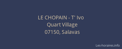 LE CHOPAIN - T' Ivo