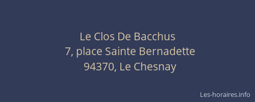 Le Clos De Bacchus