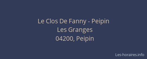 Le Clos De Fanny - Peipin