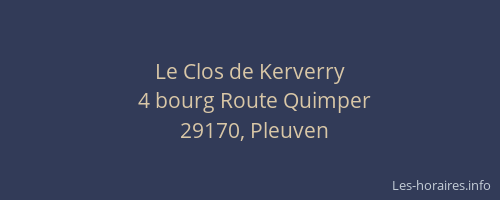 Le Clos de Kerverry