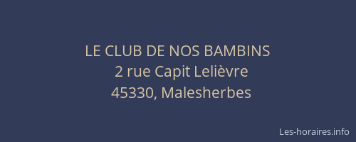 LE CLUB DE NOS BAMBINS
