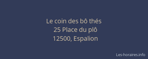 Le coin des b&ocirc; th&eacute;s