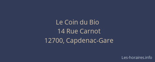 Le Coin du Bio