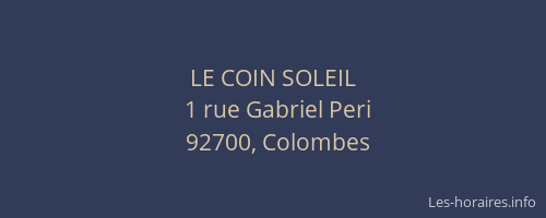 LE COIN SOLEIL