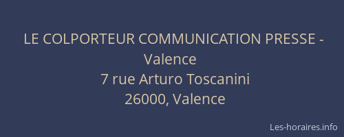 LE COLPORTEUR COMMUNICATION PRESSE - Valence