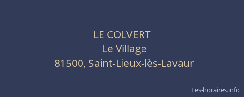 LE COLVERT