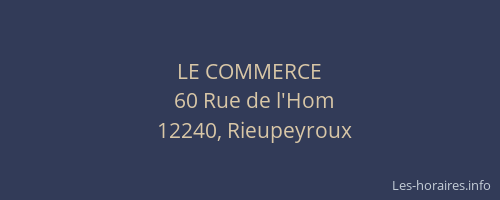 LE COMMERCE