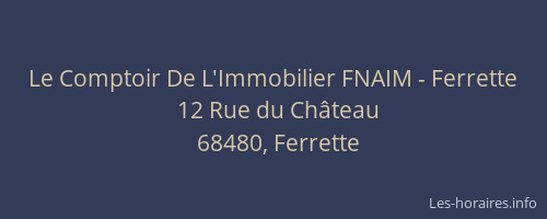 Le Comptoir De L'Immobilier FNAIM - Ferrette