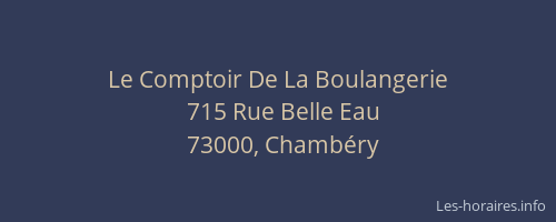 Le Comptoir De La Boulangerie