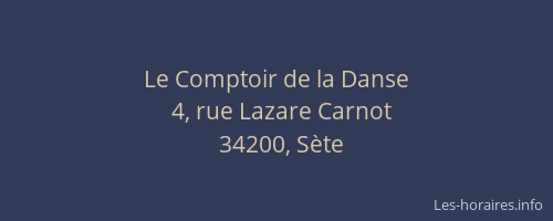 Le Comptoir de la Danse