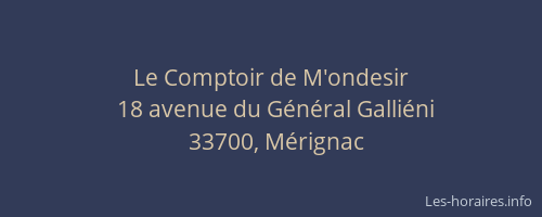 Le Comptoir de M'ondesir