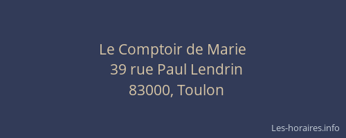 Le Comptoir de Marie