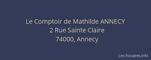 Le Comptoir de Mathilde ANNECY