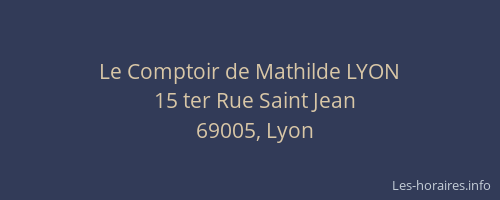 Le Comptoir de Mathilde LYON