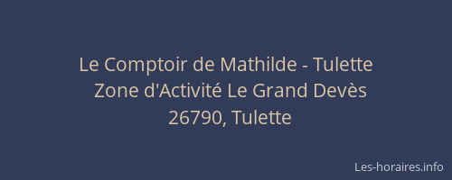 Le Comptoir de Mathilde - Tulette