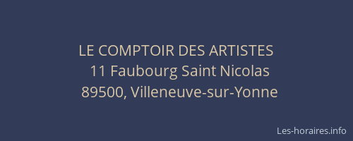 LE COMPTOIR DES ARTISTES