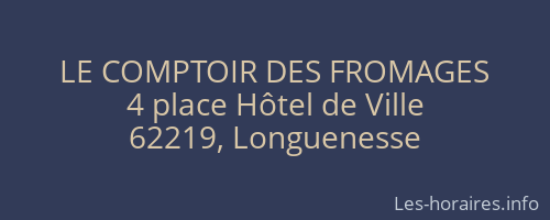 LE COMPTOIR DES FROMAGES