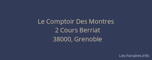 Le Comptoir Des Montres