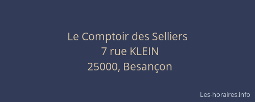 Le Comptoir des Selliers