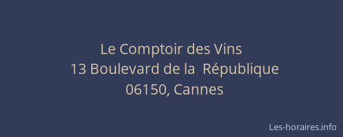 Le Comptoir des Vins