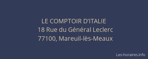 LE COMPTOIR D’ITALIE