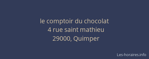 le comptoir du chocolat