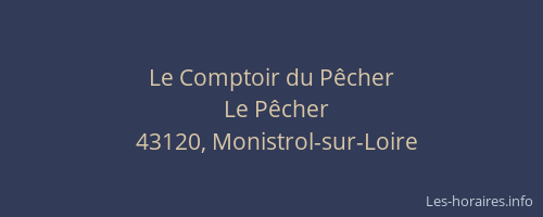 Le Comptoir du P&ecirc;cher