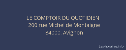 LE COMPTOIR DU QUOTIDIEN